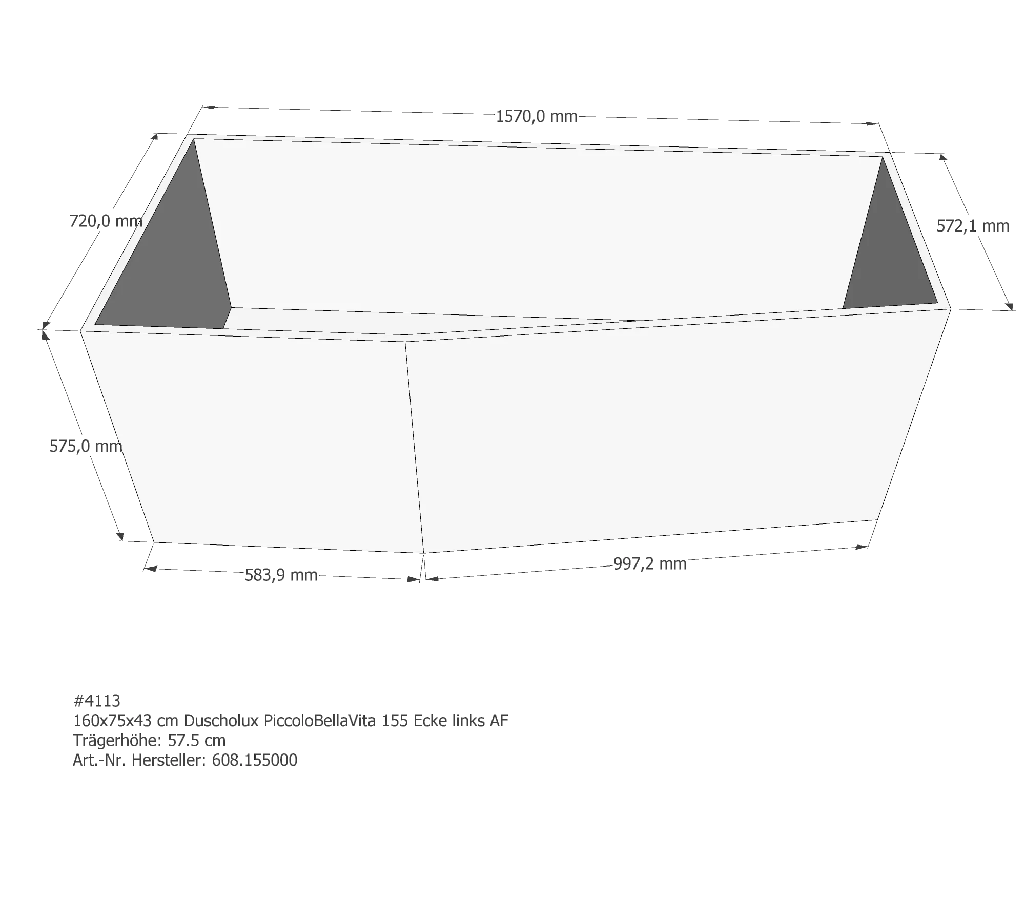Badewannenträger für Duscholux Piccolo Bella Vita 155 160 × 75 × 43 cm Badewannenträger für Duscholux Piccolo Bella Vita 155 160 × 75 × 43 cm
