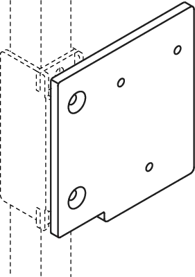 Montageplatte S50 für SK-Griff 802.50.4..., links Montageplatte S50 für SK-Griff 802.50.4..., links