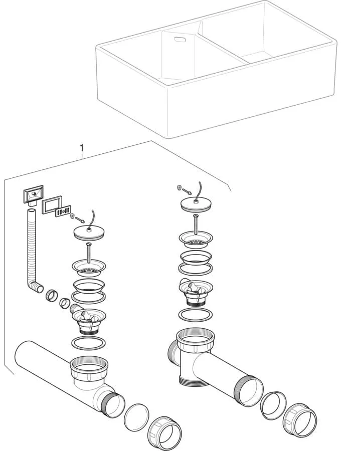 Mehrzweckbecken „Publica“, mit Überlauf 90 cm Mehrzweckbecken „Publica“, mit Überlauf 90 cm