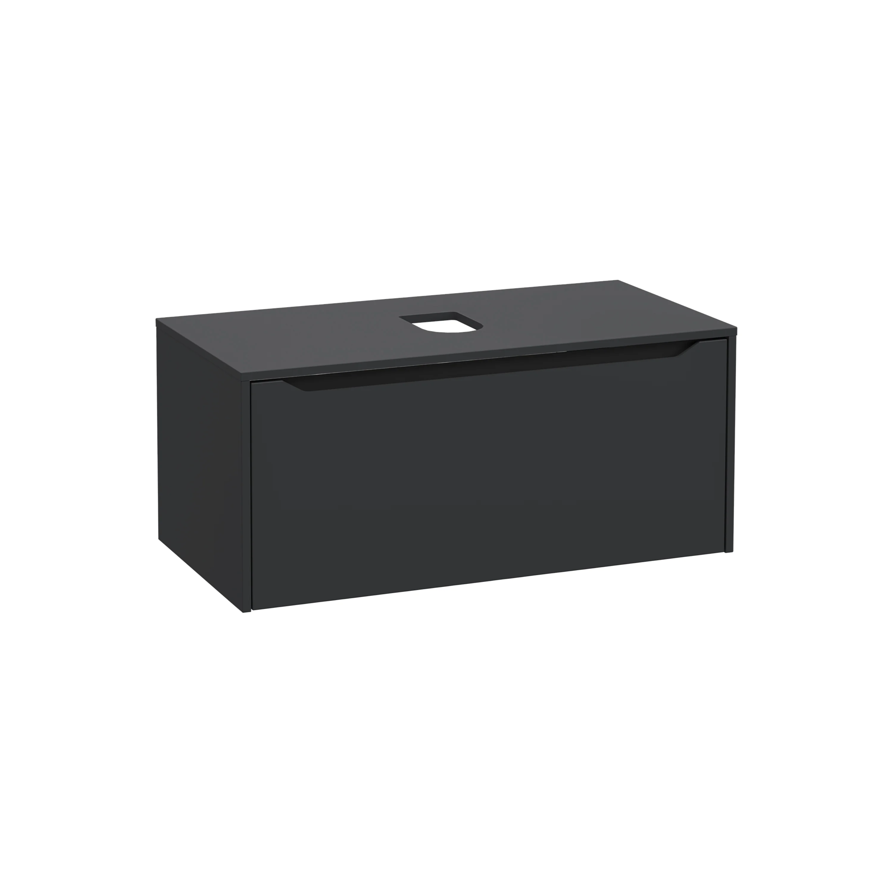 New Integra Square Waschtischunterschrank (Aufsatzwaschtisch) mit 1 Vollauszug 100 x 52 x 43 cm (BxTxH) Graphit Matt New Integra Square Waschtischunterschrank (Aufsatzwaschtisch) mit 1 Vollauszug 100 x 52 x 43 cm (BxTxH) Graphit Matt