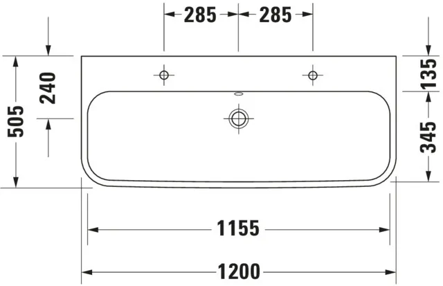 Wandwaschtisch „Happy D.2“, mit Überlauf, Hahnlochposition mittig Wandwaschtisch „Happy D.2“, mit Überlauf, Hahnlochposition mittig