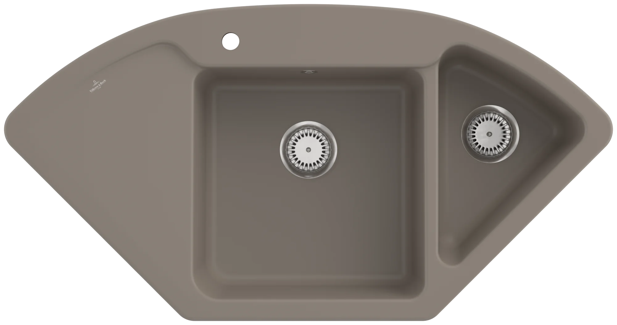 Villeroy & Boch Eckspüle Subway Style Eck, Timber CeramicPlus, 1115 x 580 mm, Höhe 200 mm, Handbetätigung, 335301