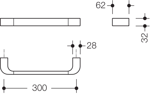 HEWI Haltegriff „System 800“ in Schwarz tiefmatt