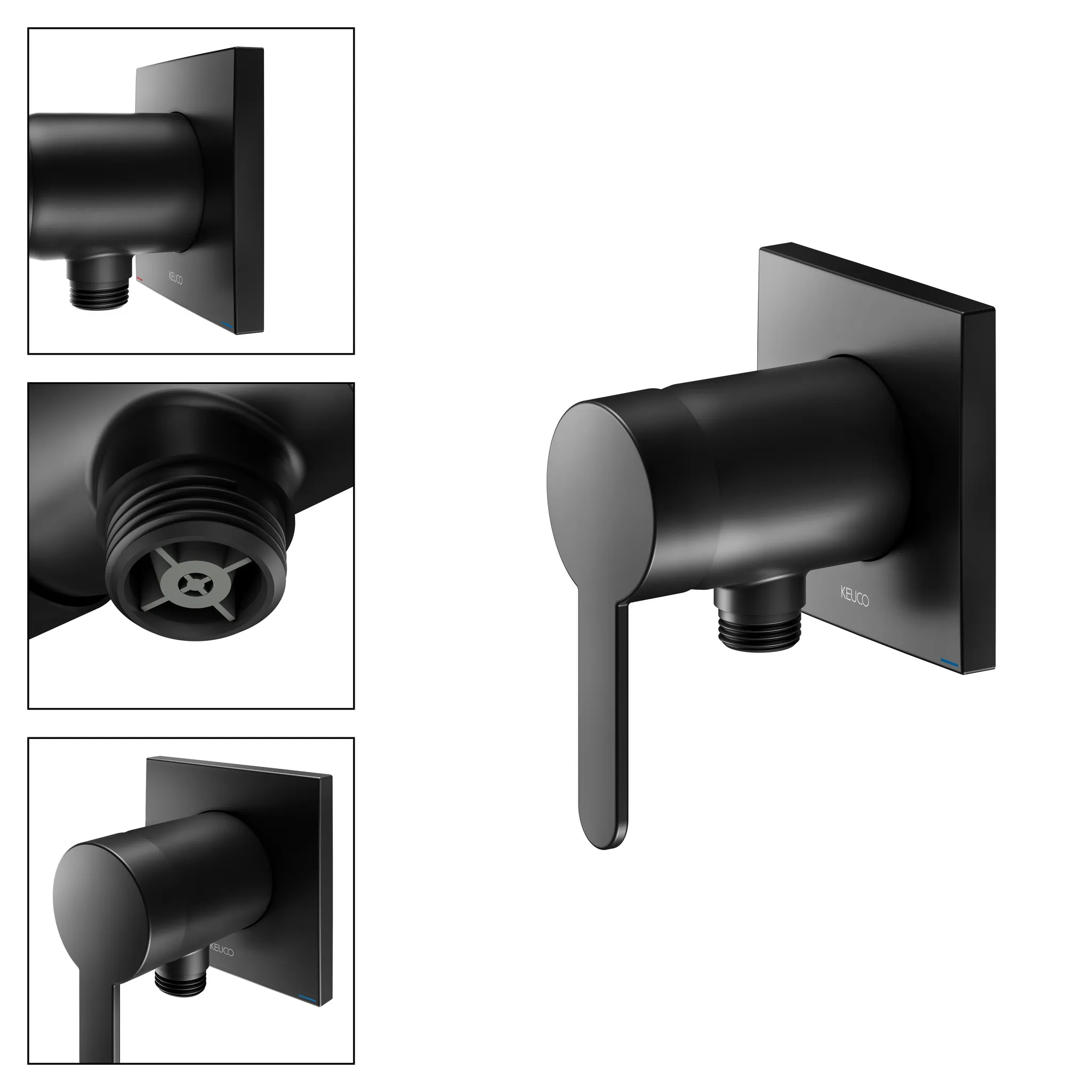 IXMO 59552370302 IXMO_solo Einhebelmischer mit Schlauchanschluss/eckig mit IXMO Flat Griff schwarz