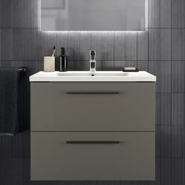 Ideal Standard Waschtischunterschrank „i.lifeB“ 80 × 63 × 50,5 cm Quarzgrau matt Ideal Standard Waschtischunterschrank „i.lifeB“ 80 × 63 × 50,5 cm Quarzgrau matt