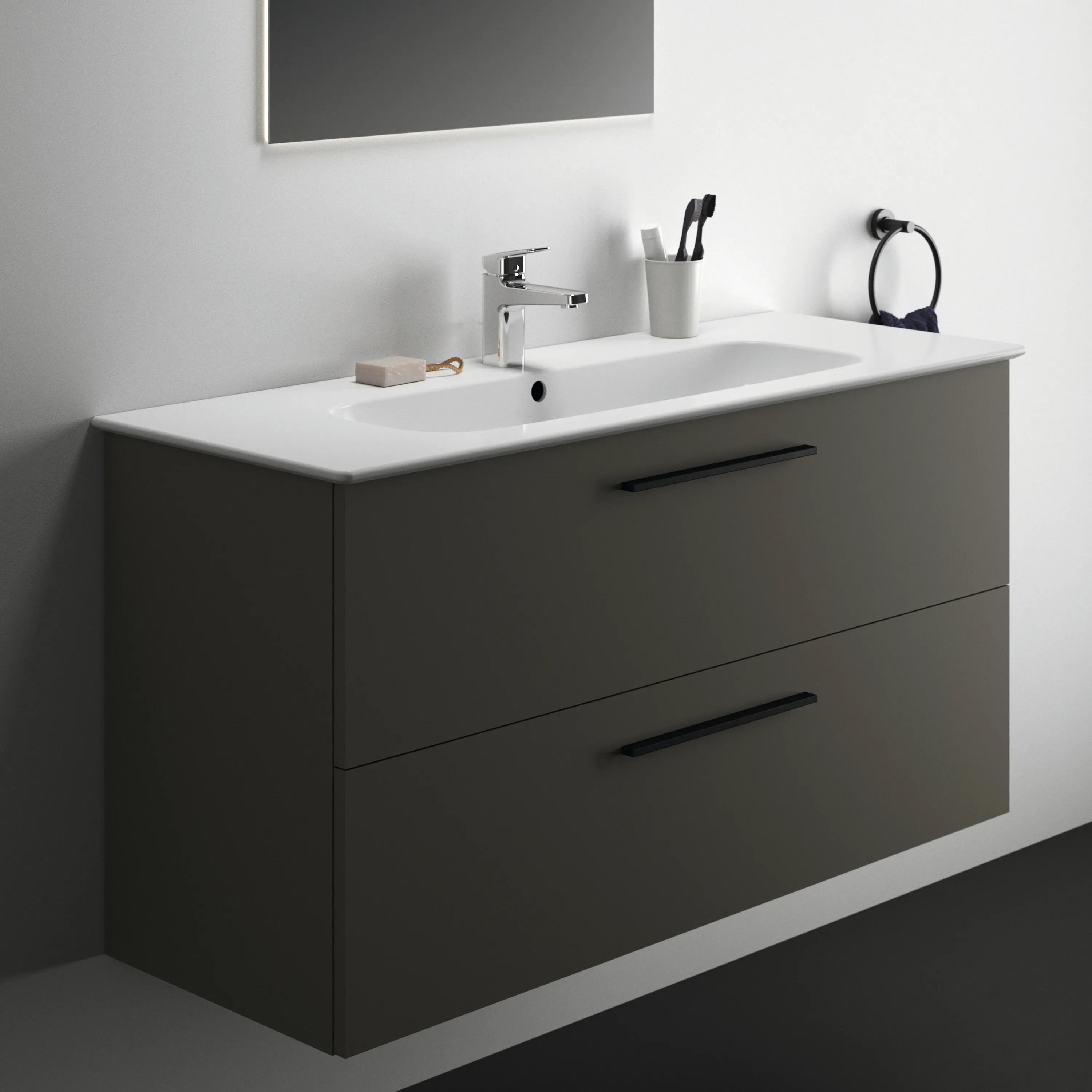 Ideal Standard Waschtischunterschrank „i.lifeA“ 120 × 63 × 44 cm Quarzgrau matt Ideal Standard Waschtischunterschrank „i.lifeA“ 120 × 63 × 44 cm Quarzgrau matt