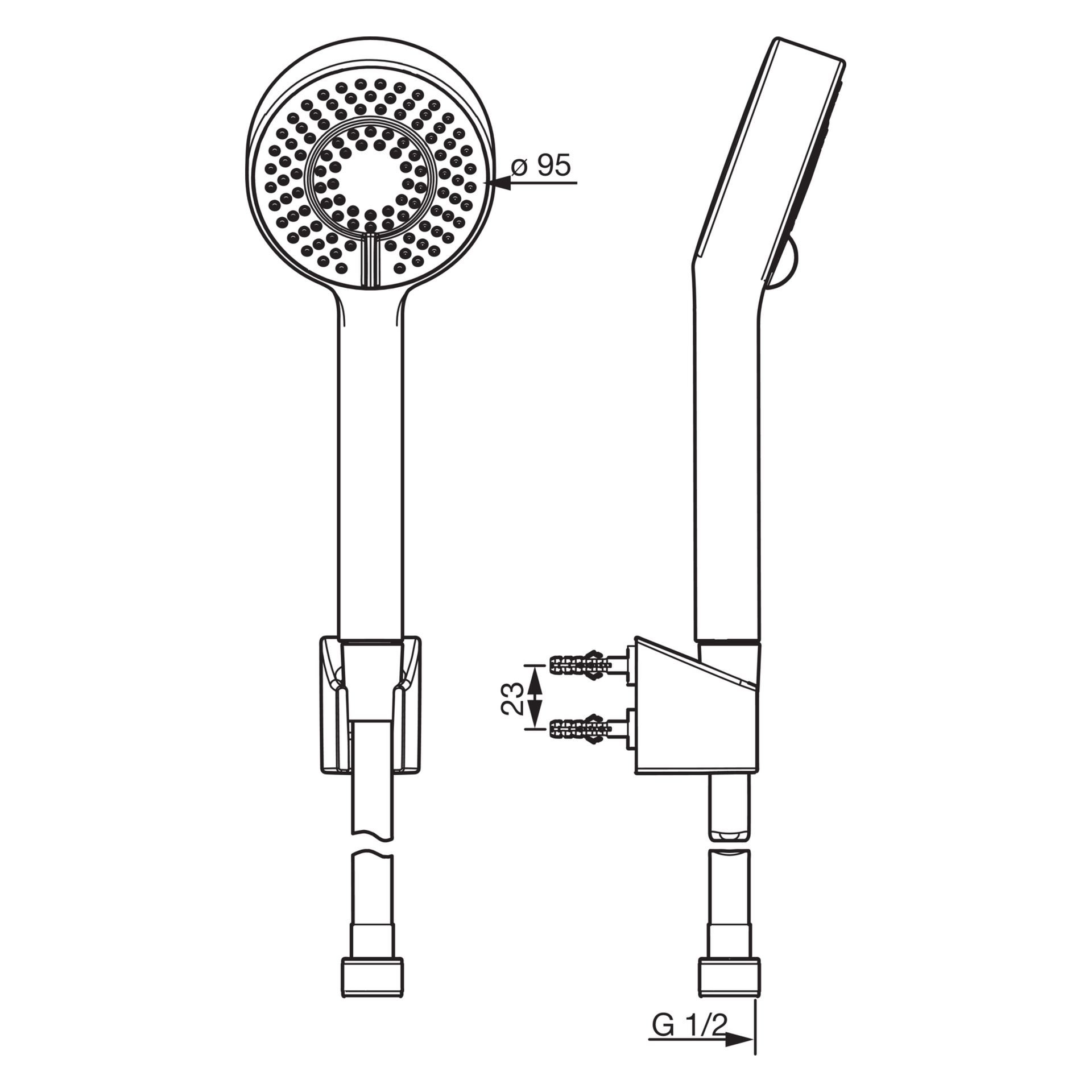 HA Handbrausegarnitur HANSABASICJET 4468 3-strahlig Chrom