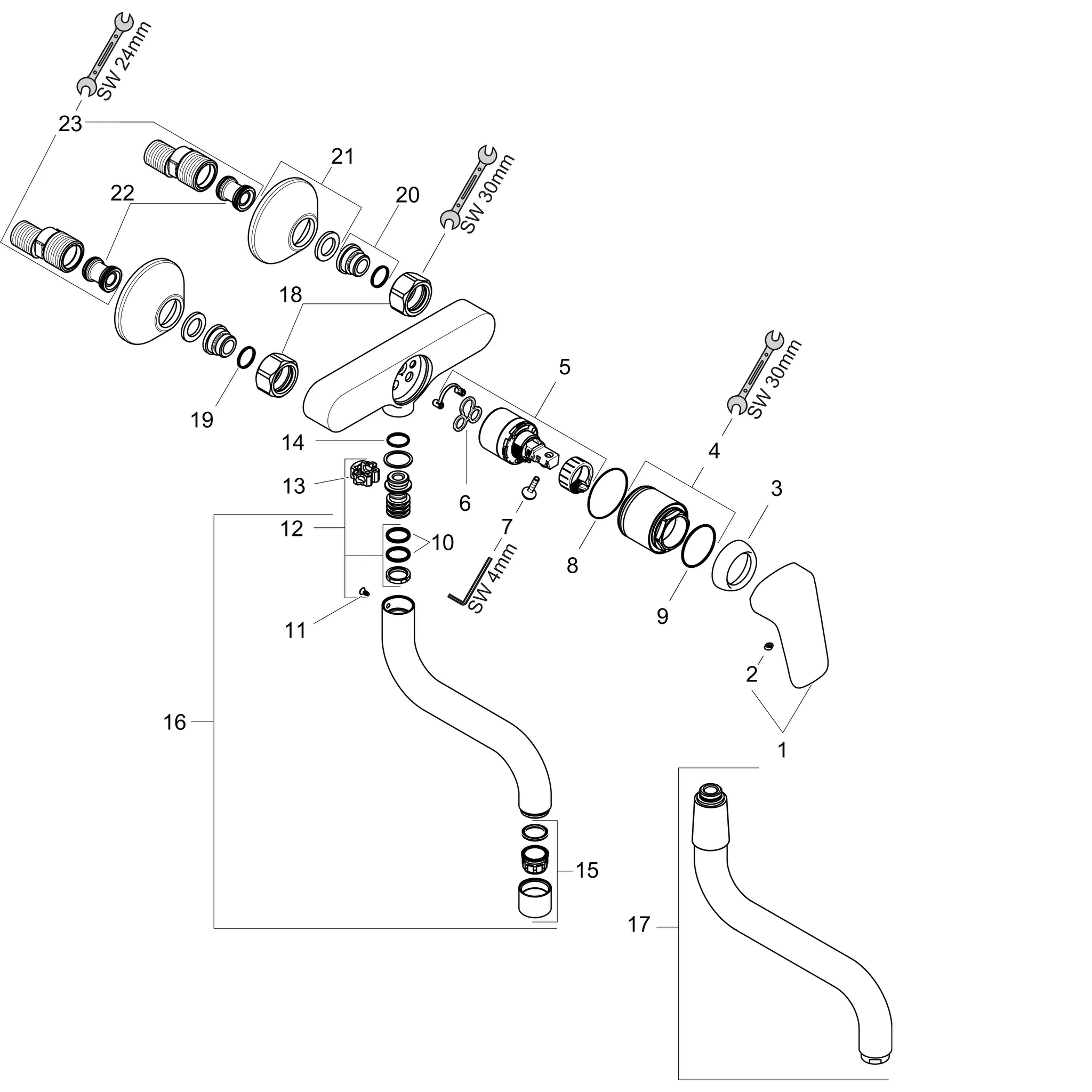Spültischmischer Logis M31 Wandmodell 1jet chrom Spültischmischer Logis M31 Wandmodell 1jet chrom