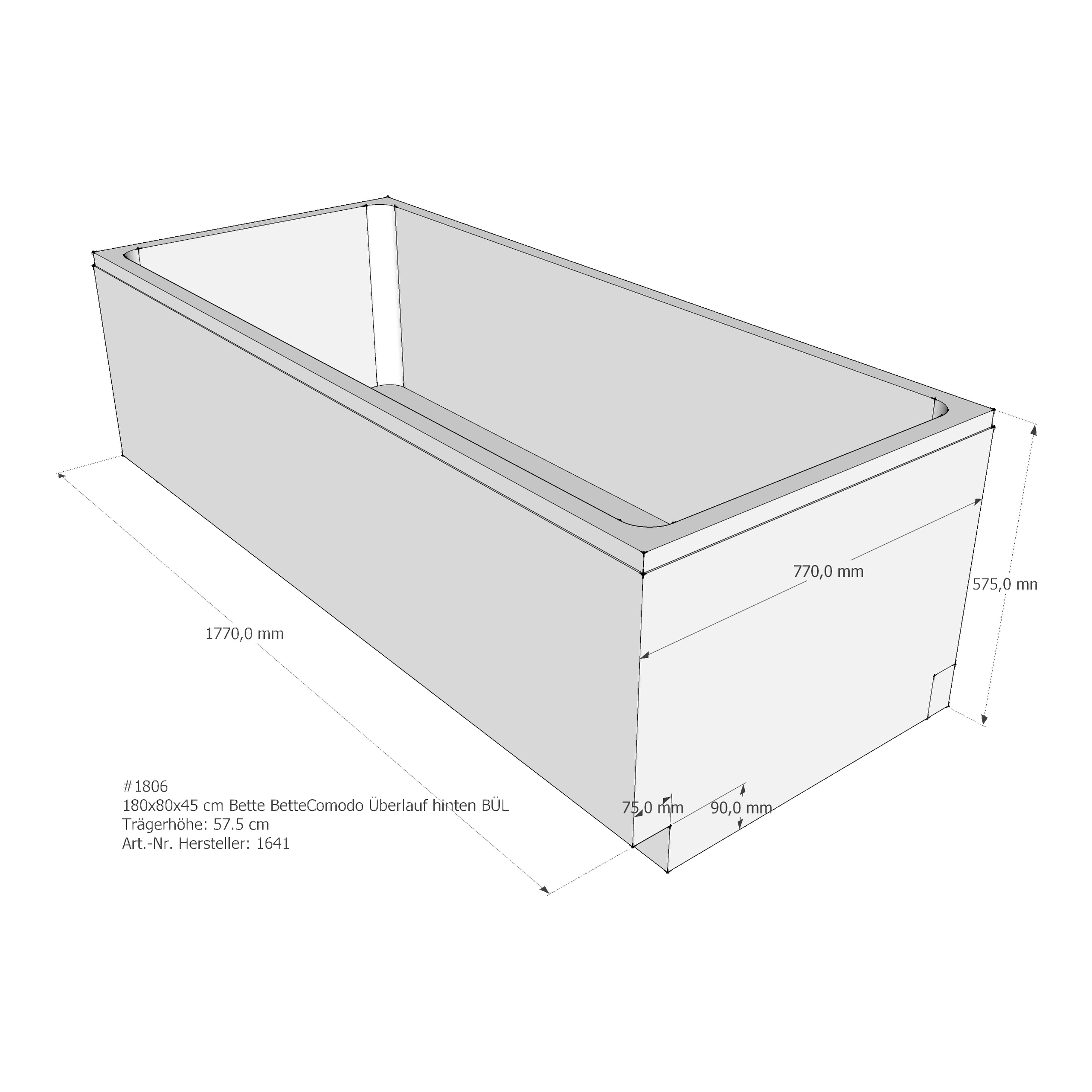 Badewannenträger für Bette Comodo 180 × 80 × 45 cm Badewannenträger für Bette Comodo 180 × 80 × 45 cm