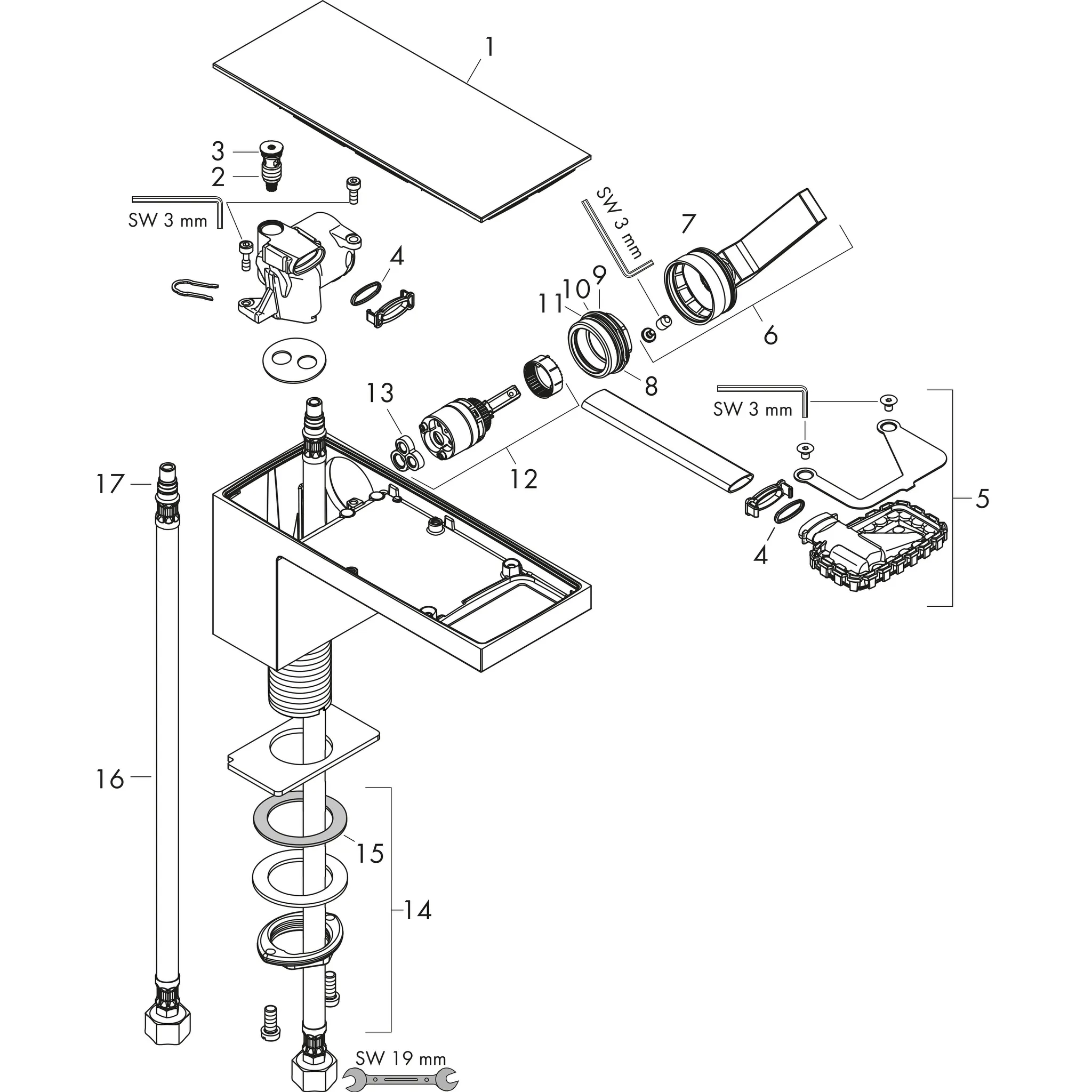 Waschtischmischer 70 Axor MyEdition chrom Waschtischmischer 70 Axor MyEdition chrom