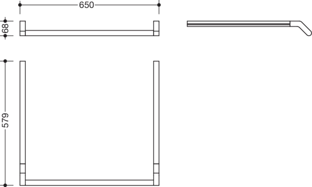 HEWI Ablage in 65 × 6,8 cm