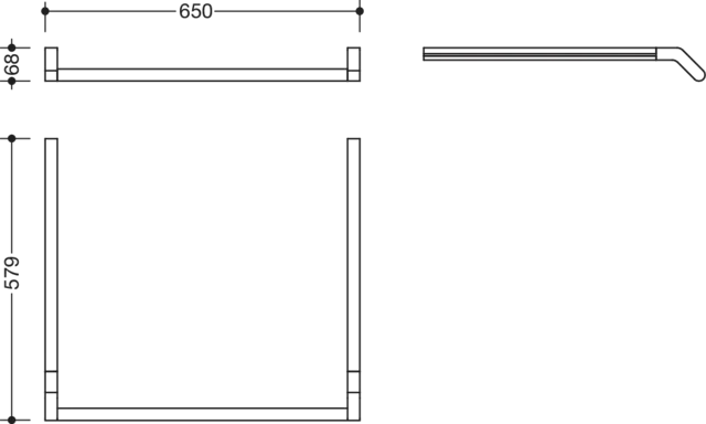 Waschtischprofile mit Haltegriff, d:25mm, plvb weiß tiefmatt Waschtischprofile mit Haltegriff, d:25mm, plvb weiß tiefmatt