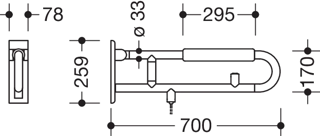 HEWI Stützklappgriff „Serie 801“