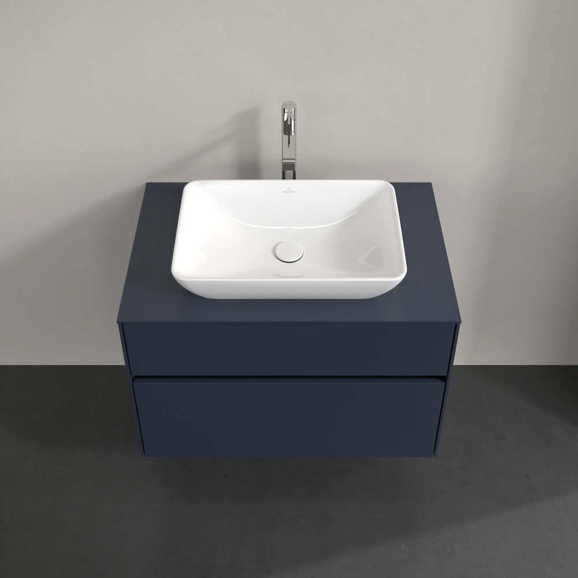Villeroy & Boch Waschbeckenunterschrank Collaro C10800, Eckig, Marine Blue, 800x548x500 mm, mit SoftClosing, 2 Auszüge