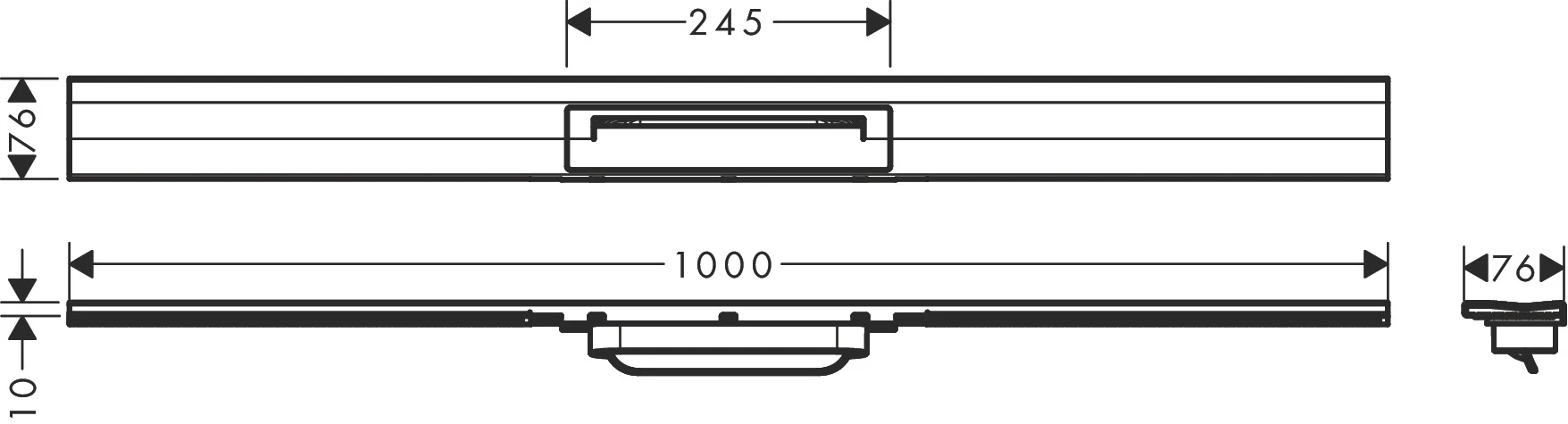 RainDrain Flex Duschrinne 1000 mm kürzbar für Wandmontage BST