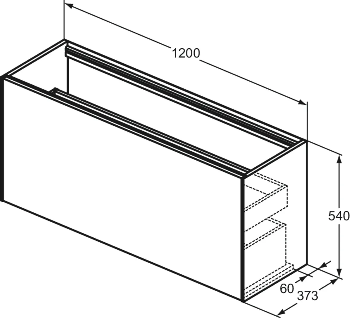 Ideal Standard Waschtischunterschrank „Conca“ 120 × 54 × 37,3 cm Walnuss dunkel Furnier Ideal Standard Waschtischunterschrank „Conca“ 120 × 54 × 37,3 cm Walnuss dunkel Furnier