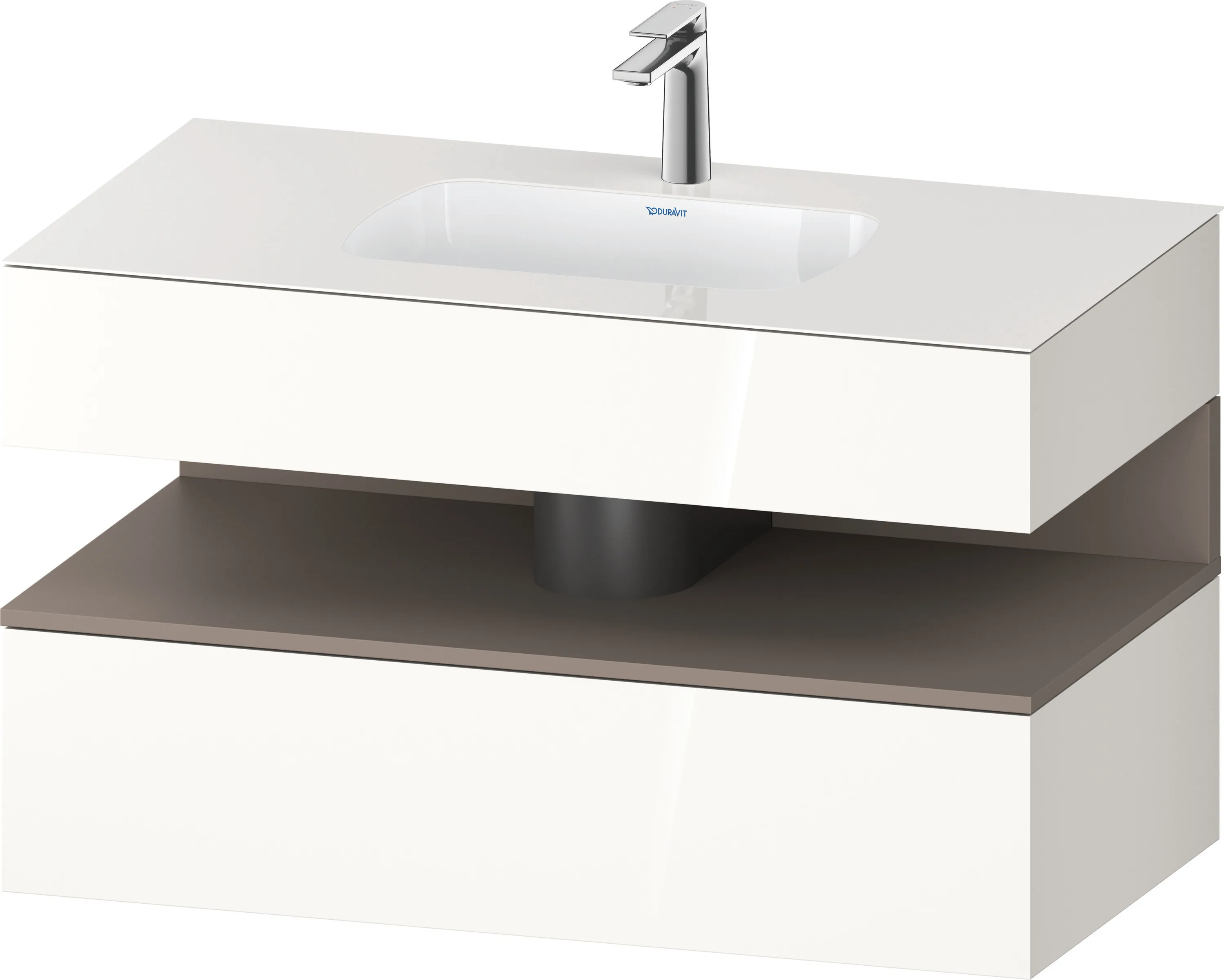 Einbauwaschtisch mit Konsolenwaschtischunterbau „Qatego“ 100 × 55 × 60 cm, mit Beleuchtung Einbauwaschtisch mit Konsolenwaschtischunterbau „Qatego“ 100 × 55 × 60 cm, mit Beleuchtung