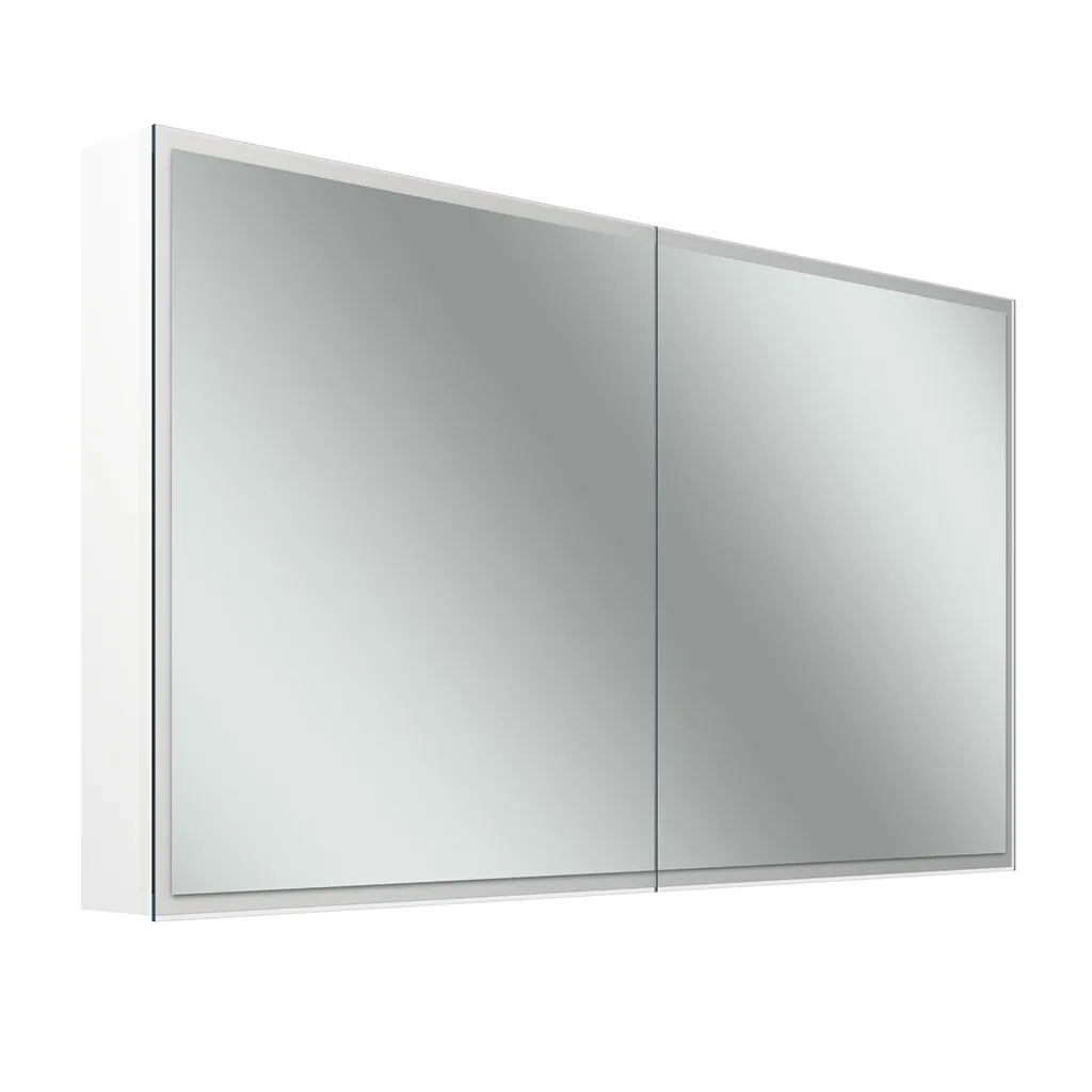 Schneider Spiegelschrank GLOW D2W, Modell GLO1 130/2/D2W – Weißer Aluminium-Spiegelschrank mit LED-Beleuchtung (1313 x 736 x 136 mm) Schneider Spiegelschrank GLOW D2W, Modell GLO1 130/2/D2W – Weißer Aluminium-Spiegelschrank mit LED-Beleuchtung (1313 x 736 x 136 mm)