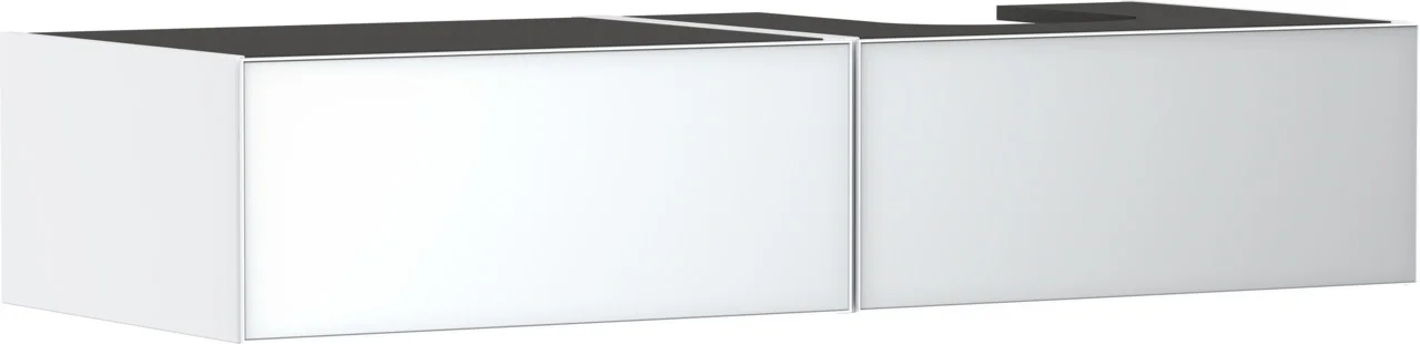 Hansgrohe Xevolos E Waschtischunterschrank Mattweiß 1370x550 mm mit 2 Schubkästen, griff- und geräuschlos, SoftClose, Wandmontage