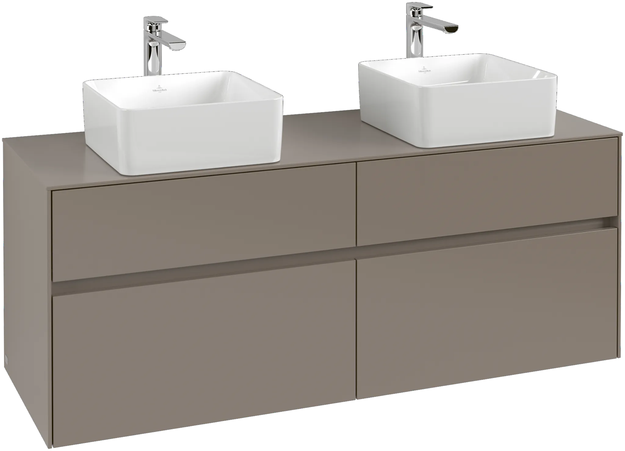 Villeroy & Boch Waschtischunterschrank „Collaro“ 1400 × 548 × 500 mm Graphite, ohne Beleuchtung, für links und rechts