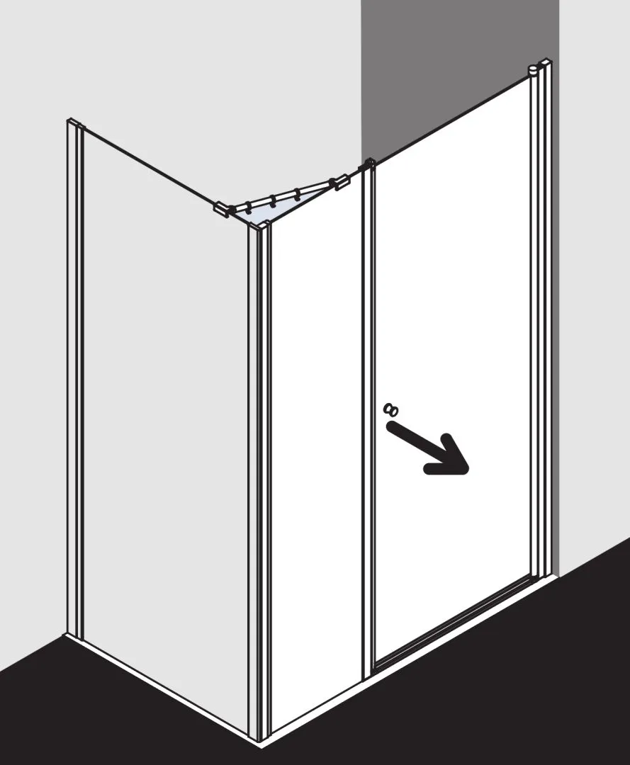Kermi Duschdesign IBIZA 2000 Schwingtür und Festfeld, links Anschlag, 1750x1100 mm Kermi Duschdesign IBIZA 2000 Schwingtür und Festfeld, links Anschlag, 1750x1100 mm