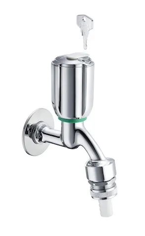 Auslaufventil SECUR, RFV, RB, abschließbar, DN 15 G 1/2 AG, Schlauchverschraubung Ø 14,5 mm (DN 20 G 3/4 AG), chrom Auslaufventil SECUR, RFV, RB, abschließbar, DN 15 G 1/2 AG, Schlauchverschraubung Ø 14,5 mm (DN 20 G 3/4 AG), chrom
