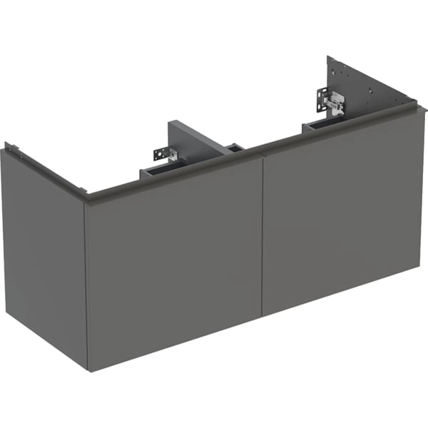 Geberit Acanto Unterschrank für Doppelwaschtisch, lava matt, Breite Waschtisch 120 cm, Höhe 54,1 cm, Tiefe 47,5 cm