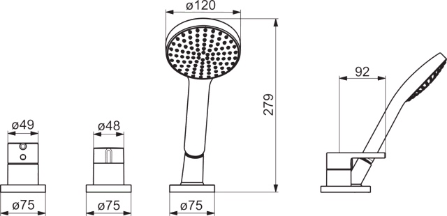 EHM Fertigmontageset für Wanne/Brause VANTIS Style 5470 Rosette rund 1-strahlig Chrom EHM Fertigmontageset für Wanne/Brause VANTIS Style 5470 Rosette rund 1-strahlig Chrom