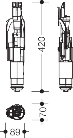 Auslassventil Spülkasten des Systems S 50, für Spülkasten der höhenverstellbaren WC-Module S50.02...