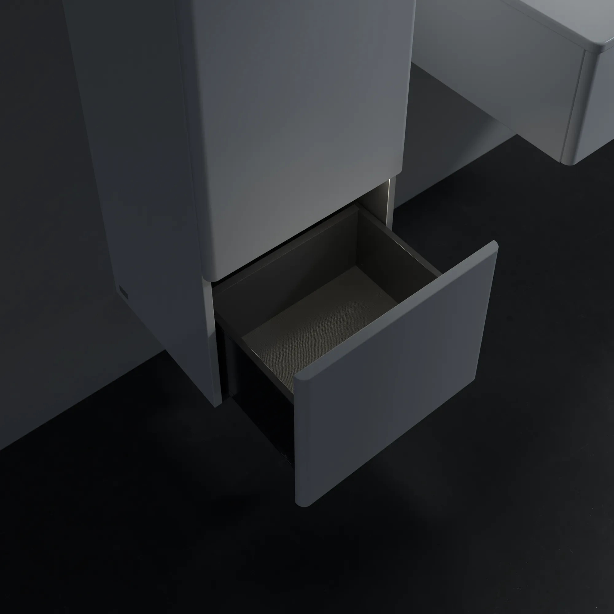Villeroy & Boch Antao Mittelschrank, Eckig White Matt Lacquer, 414 x 356 mm, Höhe 1039 mm, mit Beleuchtung und SoftClosing