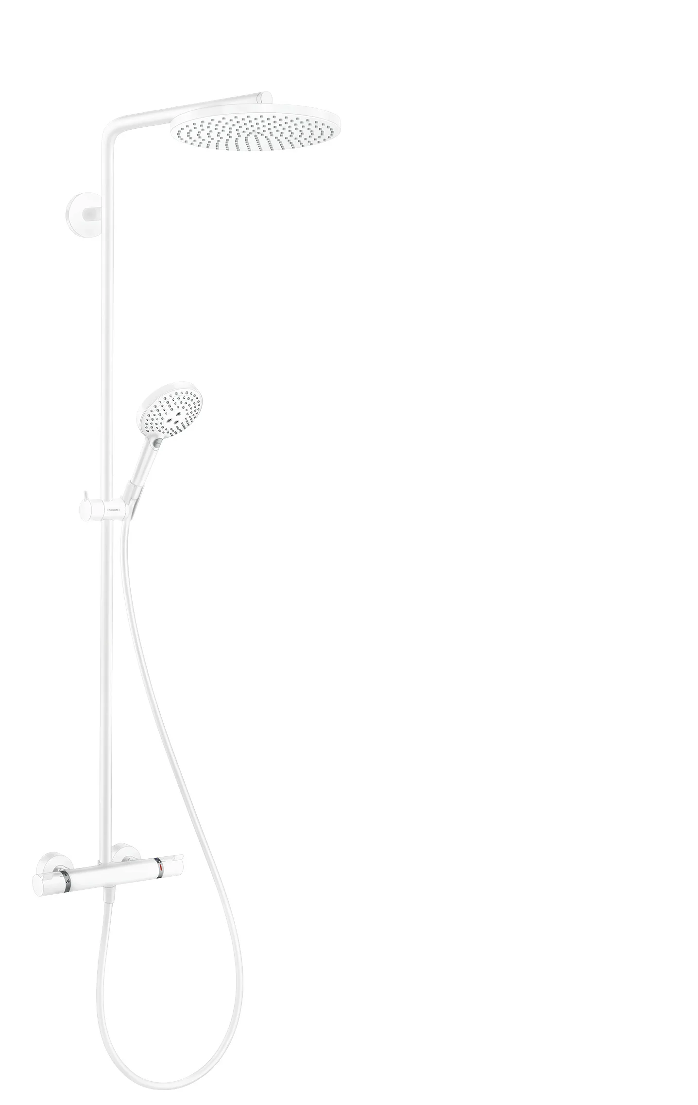 Hansgrohe Raindance Select S Showerpipe 240, PowderRain, 16 l/min, Thermostat Ecostat Comfort, Aufputzinstallation, DN15, G 1/2