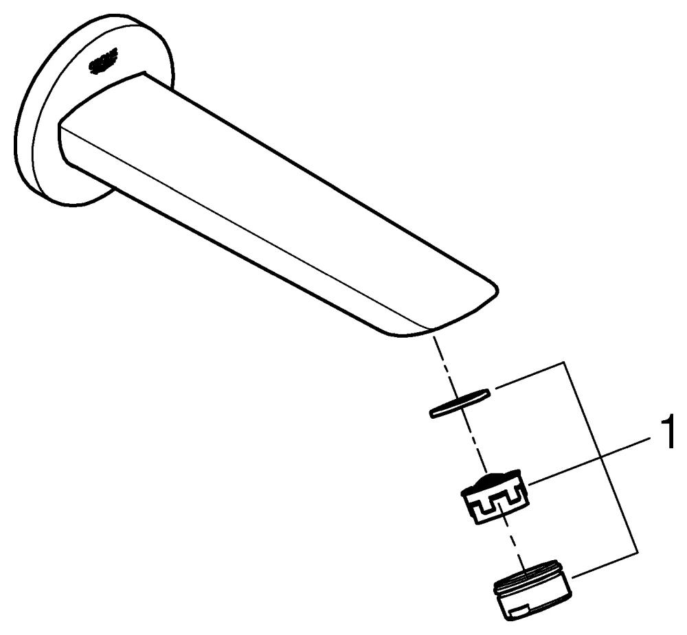 Wanneneinlauf Bau Cosmopolitan 13255_1, Wandmontage Ausladung 171mm, Außengewinde 1/2″, chrom Wanneneinlauf Bau Cosmopolitan 13255_1, Wandmontage Ausladung 171mm, Außengewinde 1/2″, chrom