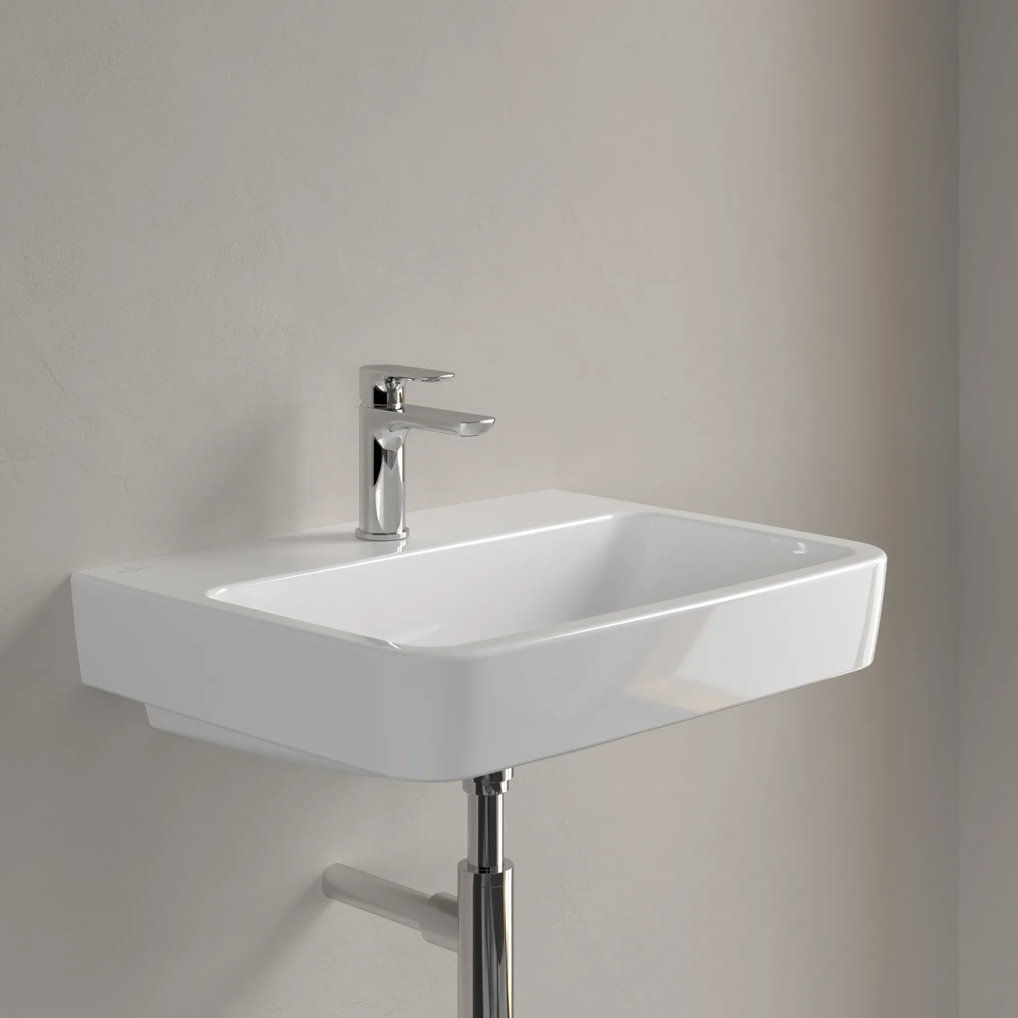 Villeroy & Boch Einbau-/Aufsatz Wandwaschtisch geschliffen „O.novo“ 600 × 460 × 175 mm, für Becken mittig, mit Hahnlochbohrung, Hahnlochposition mittig in Weiß Alpin Villeroy & Boch Einbau-/Aufsatz Wandwaschtisch geschliffen „O.novo“ 600 × 460 × 175 mm, für Becken mittig, mit Hahnlochbohrung, Hahnlochposition mittig in Weiß Alpin