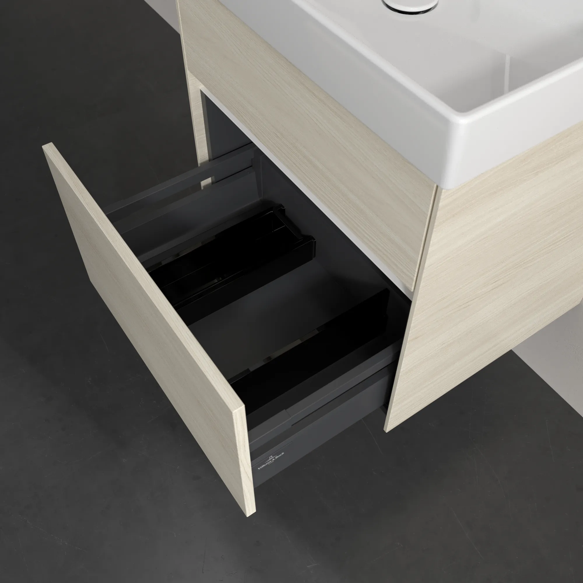 Villeroy & Boch Waschtischunterschrank „Collaro“ 554 × 546 × 444 mm White Oak, für Becken mittig, ohne Beleuchtung Villeroy & Boch Waschtischunterschrank „Collaro“ 554 × 546 × 444 mm White Oak, für Becken mittig, ohne Beleuchtung