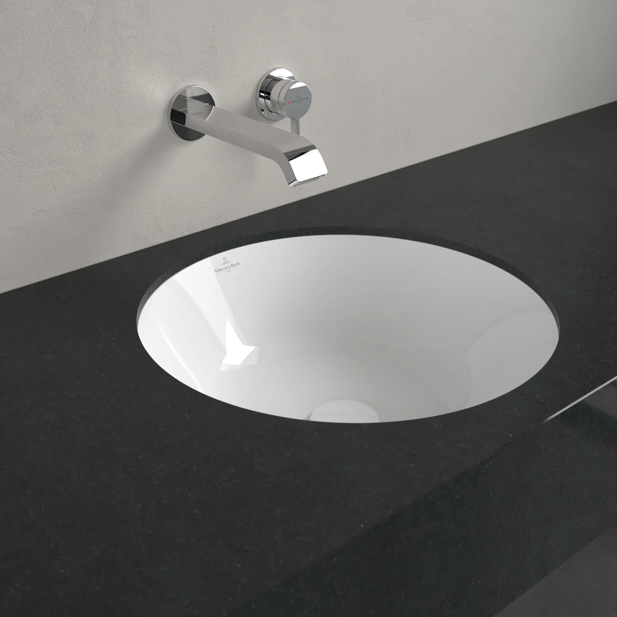 Villeroy & Boch Unterbauwaschtisch „Architectura“ ⌀ 450 mm, ohne Hahnlochbohrung in Weiß Alpin Villeroy & Boch Unterbauwaschtisch „Architectura“ ⌀ 450 mm, ohne Hahnlochbohrung in Weiß Alpin