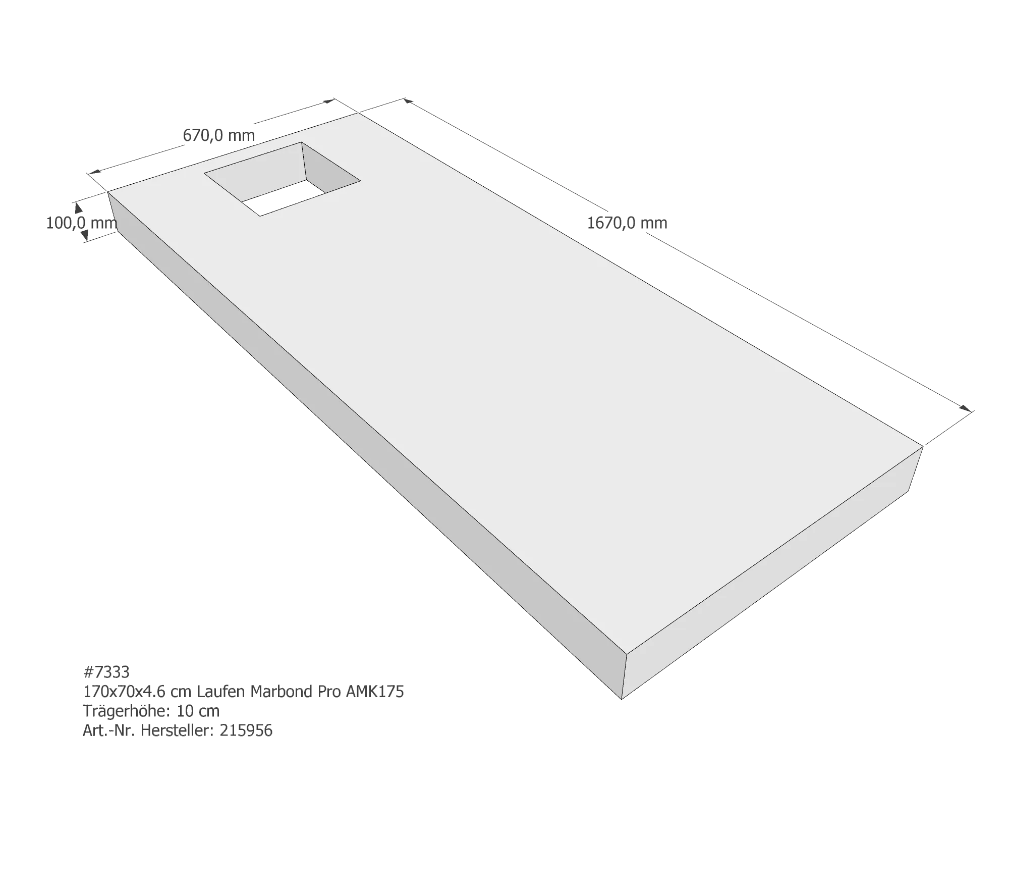 Duschwannenträger passend für Laufen Marbond_Pro 170 × 70 × 4,6 cm Duschwannenträger passend für Laufen Marbond_Pro 170 × 70 × 4,6 cm
