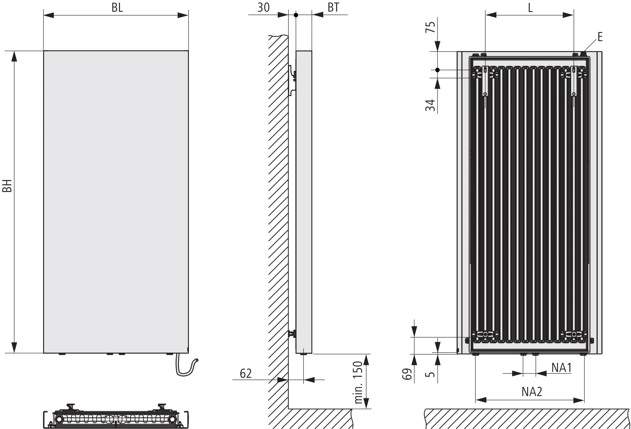 Kermi Design-Heizkörper „Rubeo®“ 67 × 192,5 cm in Farbkonzept