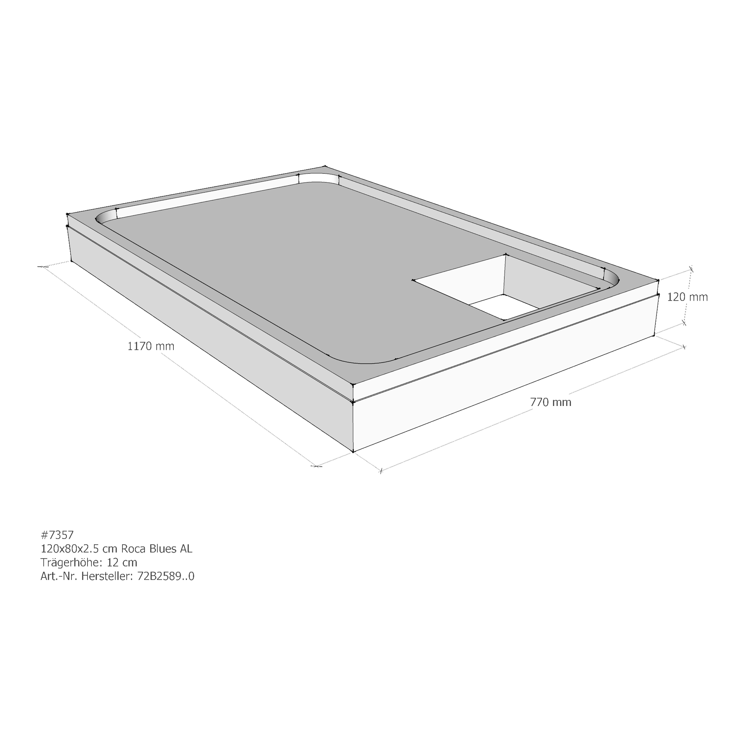 Duschwannenträger für Roca Blues 120 × 80 × 2,5 cm Duschwannenträger für Roca Blues 120 × 80 × 2,5 cm