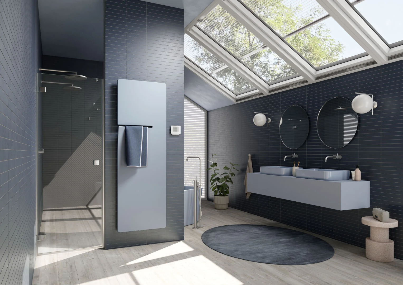 Kermi Design-Elektroheizkörper „Ineo®-E“ 60 × 140 cm in Graphit Metallic