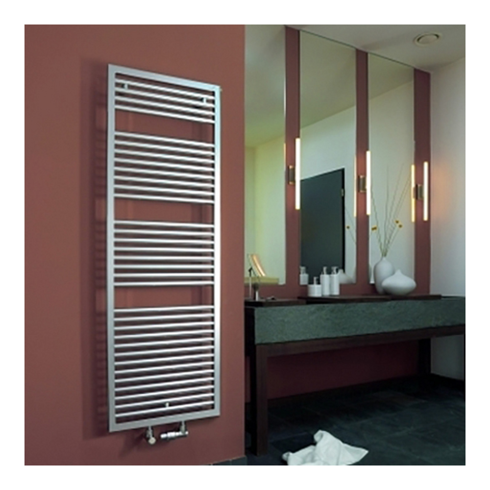 Zehnder Design-Heizkörper „Universal“ für Warmwasser-Zentralheizung oder gemischten Betrieb mit 150 mm-Mittelanschluss 50 × 119,5 cm in Black Matt