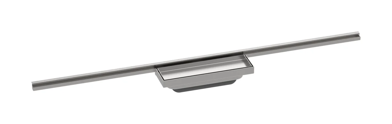 Hansgrohe RainDrain Minimalistic Duschrinne 900 mm, wandangebunden, befliesbar, Edelstahl V2A, höhenverstellbar um 10 mm