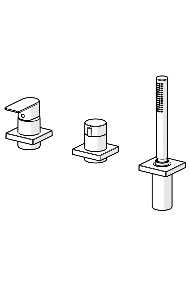 HansaSTELA Wannenarmatur Hansastela 2021 Einhebelmischer Fertigmontageset für Wanne/Brause 5731 Rosette eckig Chrom HansaSTELA Wannenarmatur Hansastela 2021 Einhebelmischer Fertigmontageset für Wanne/Brause 5731 Rosette eckig Chrom