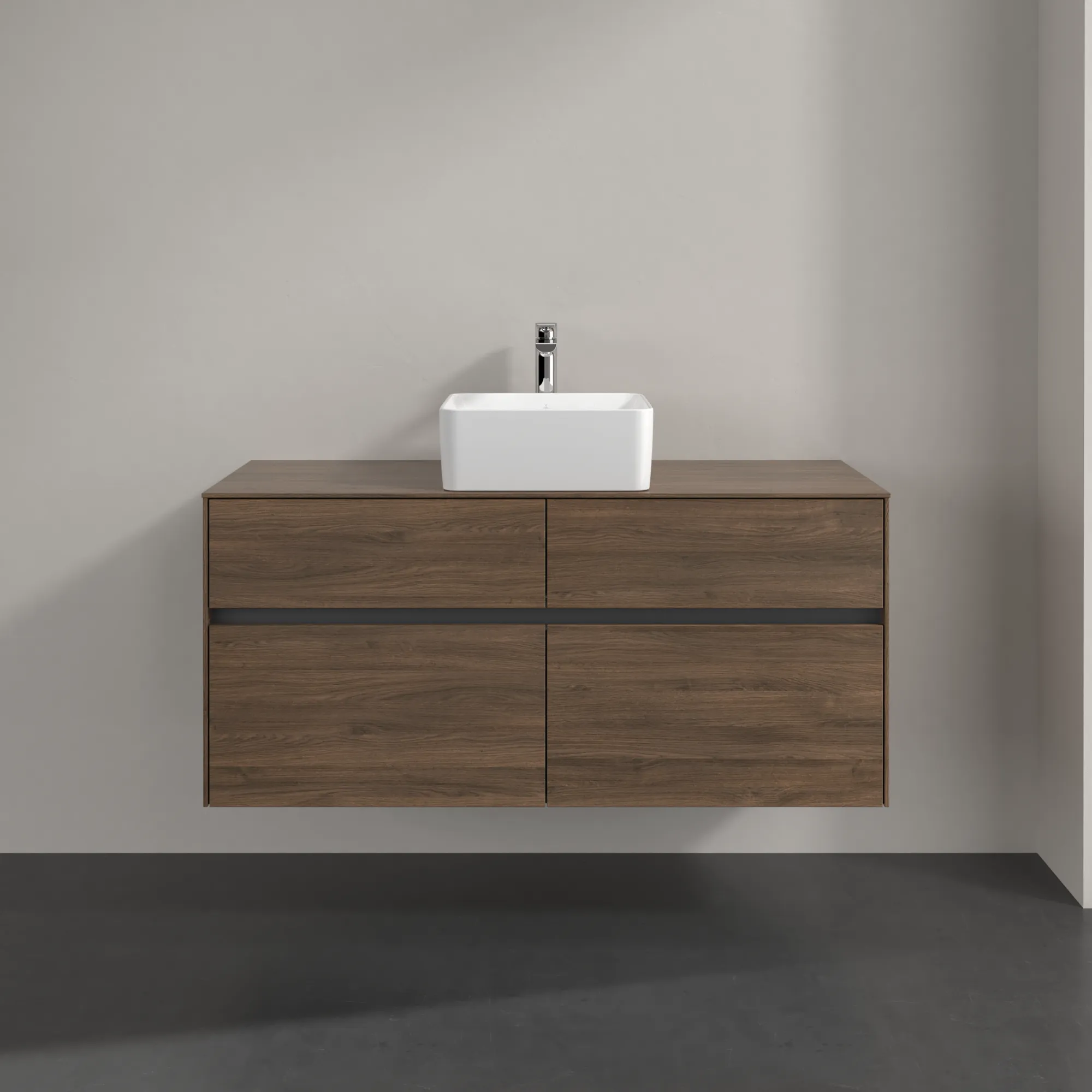 Villeroy & Boch Waschtischunterschrank „Collaro“ 1200 × 548 × 500 mm Arizona Oak, ohne Beleuchtung, für Becken mittig