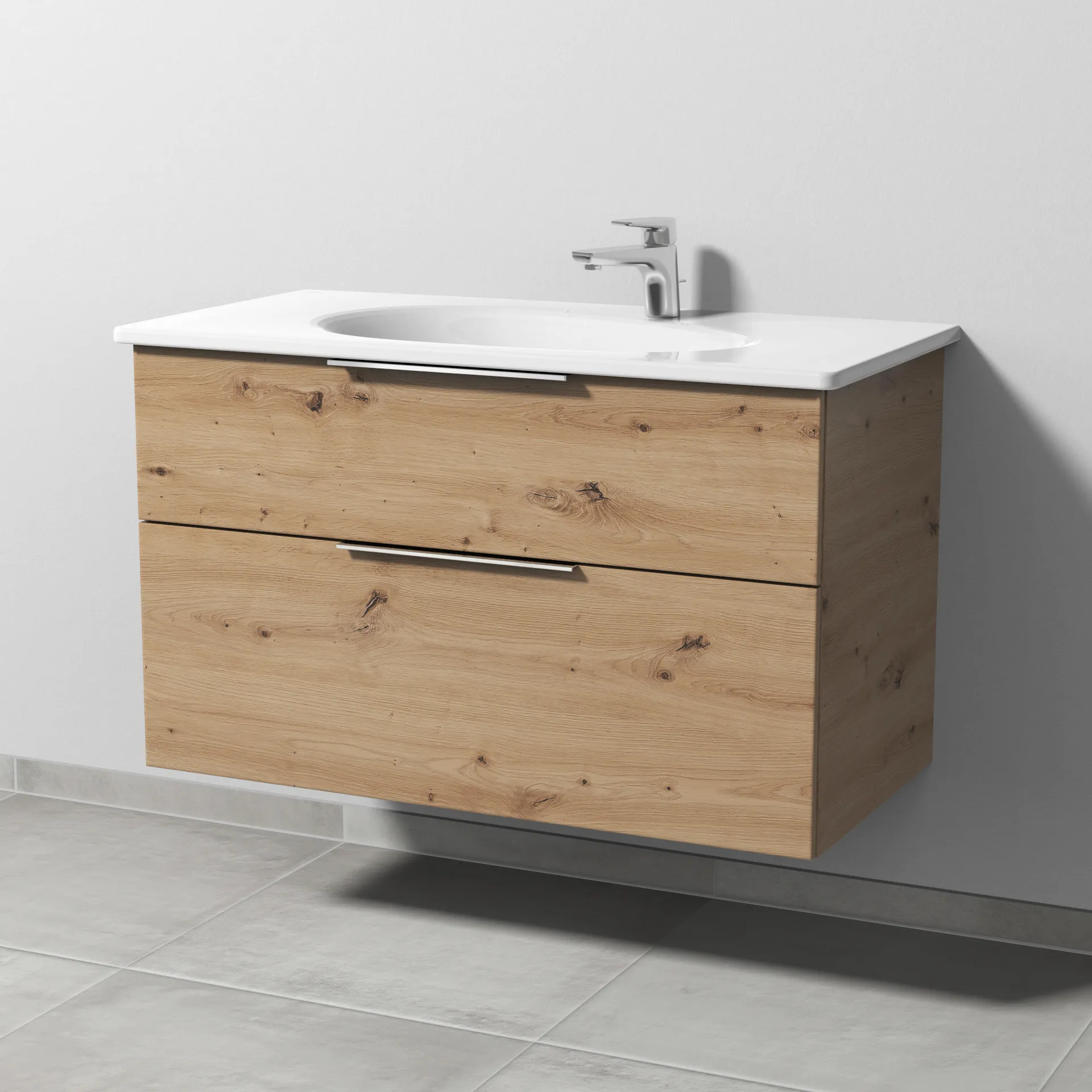 Sanipa Waschtischunterschrank „3way“ in Eiche Natural-Touch