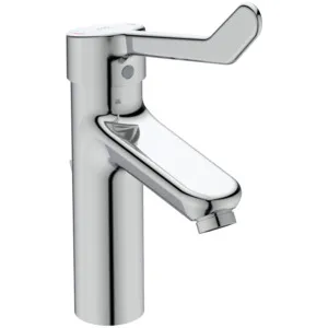 Waschtischarmatur Ceraplus Grande mit Klinikhebel mit Ablaufgarnitur Ausladung 123mm Chrom Waschtischarmatur Ceraplus Grande mit Klinikhebel mit Ablaufgarnitur Ausladung 123mm Chrom