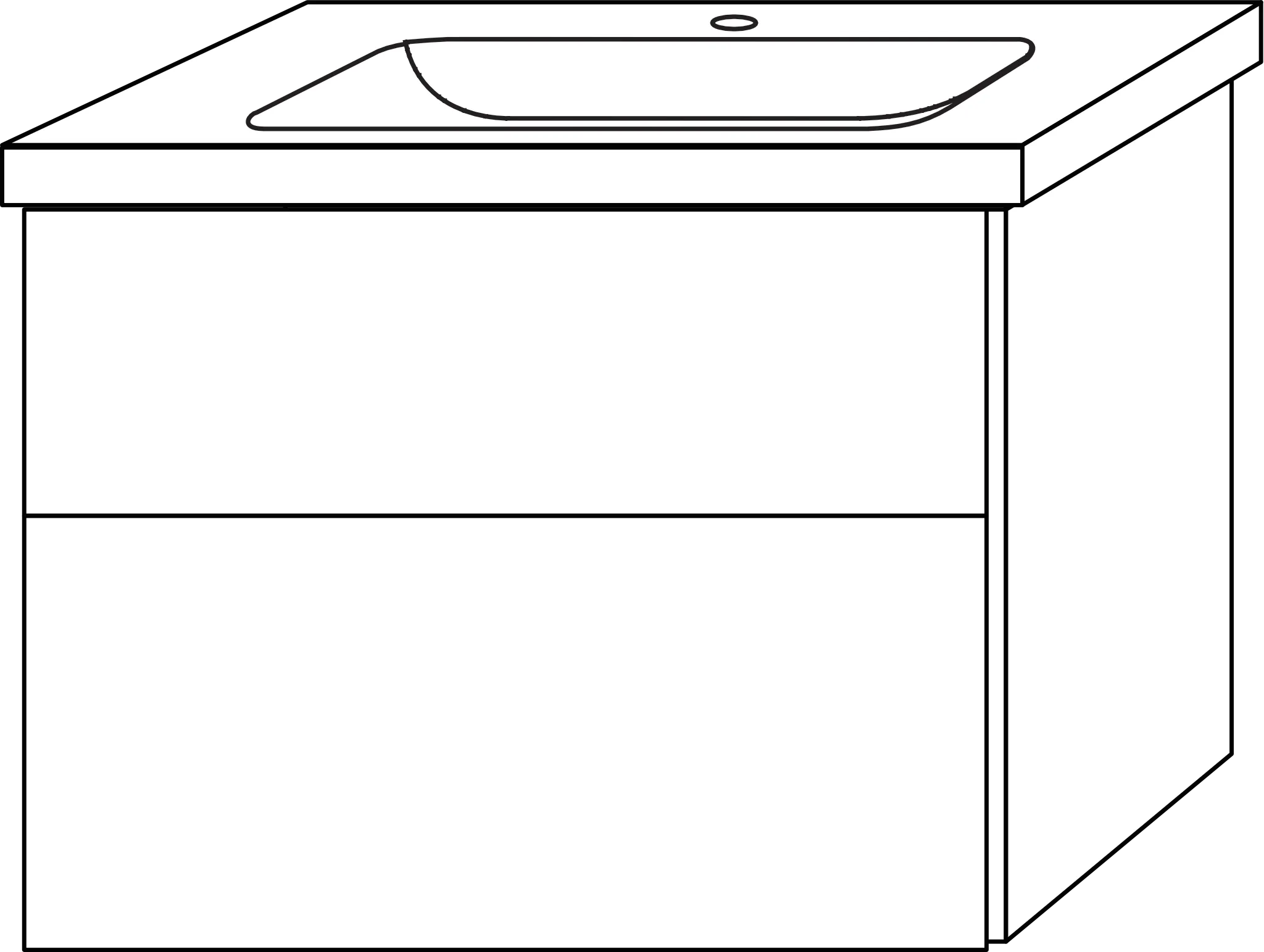 Waschtischunterbau mit Auszügen 3way (BP464) 591x760x457 Graphit-Matt