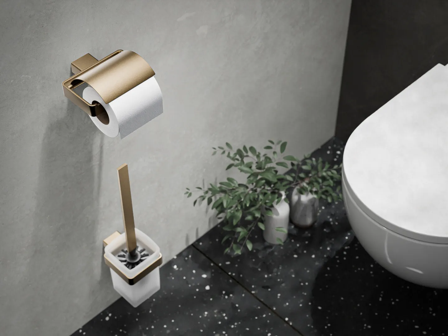 loft Papierhalter mit Deckel bronze