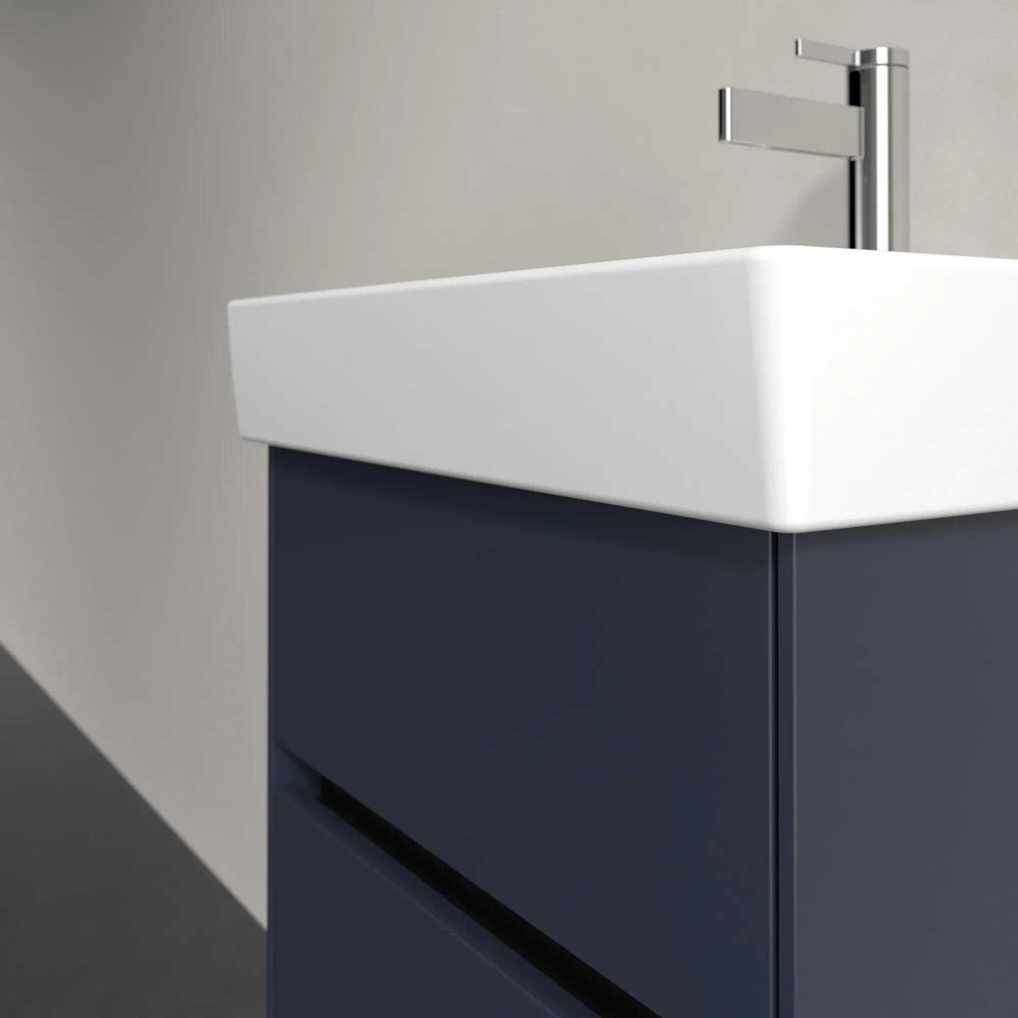Villeroy & Boch Waschbeckenunterschrank Collaro C00600 Marine Blue, 460x374 mm, Höhe 546 mm, mit SoftClosing und integrierten Aluminiumgriffen
