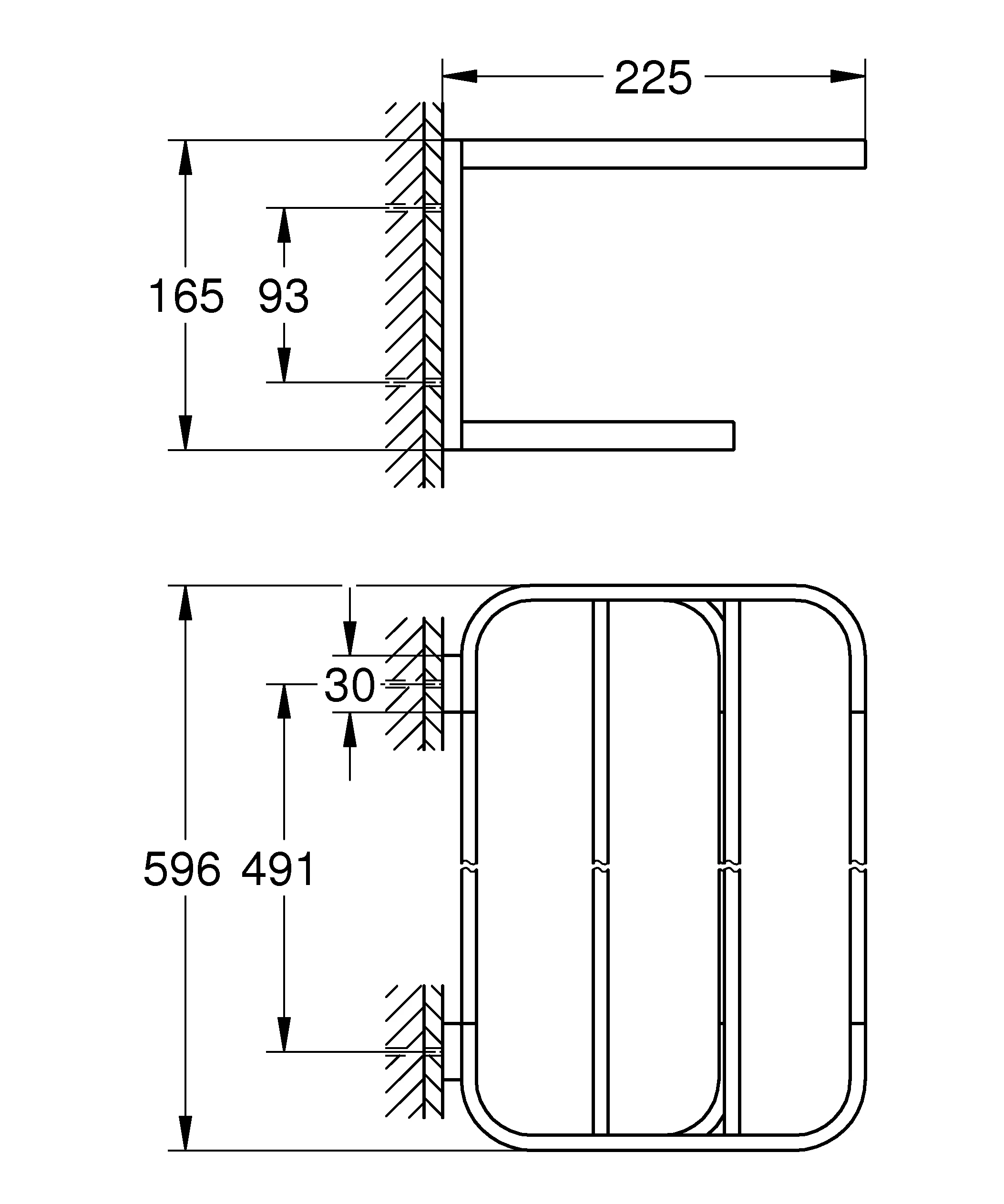 Multi-Badetuchhalter Selection 41066, 600mm, chrom