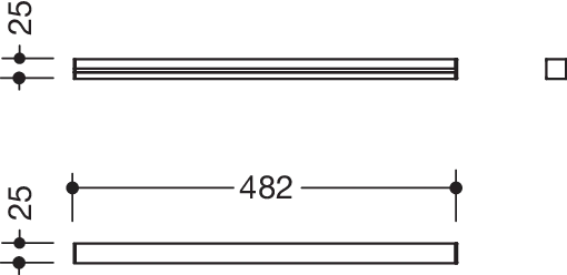 HEWI Ablage in 48,2 × 2,5 cm